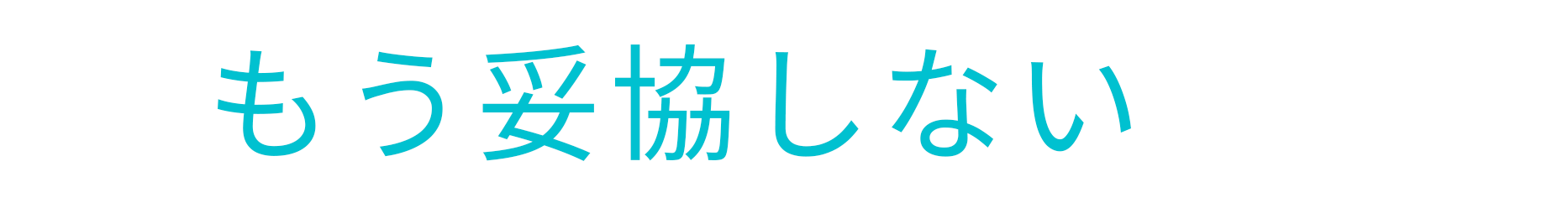 もう妥協しない